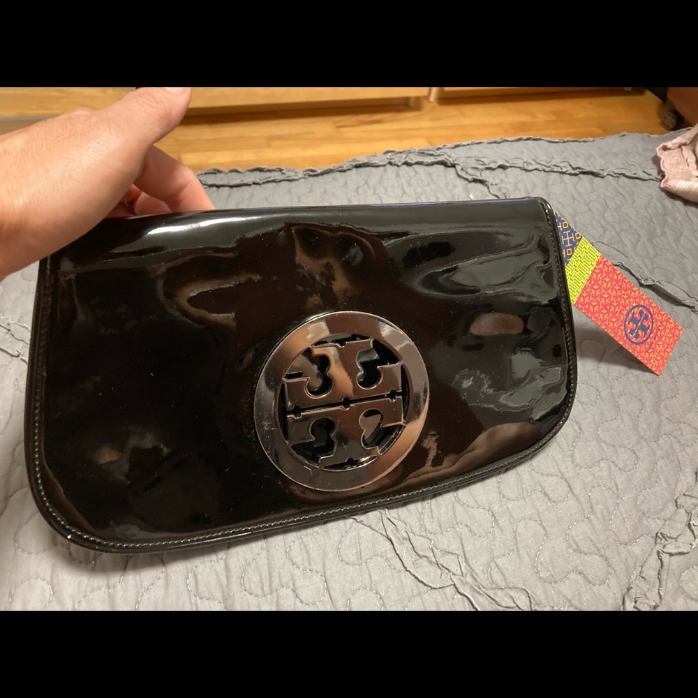 SOLD Tory Burch clutch handbag leather patent